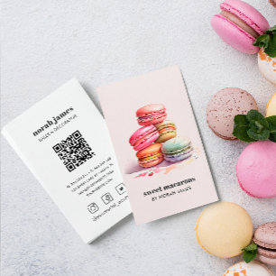Waterverf Macarons Sweet Cake Social Icon QR CODE Visitekaartje