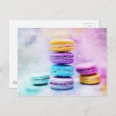 Waterverf Macaroon Abstract voedsel Briefkaart (Voorkant / Achterkant)