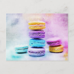 Waterverf Macaroon Abstract voedsel Briefkaart