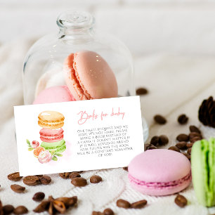 Waterverf Macaroons Baby shower Boeken voor Baby e Informatiekaartje
