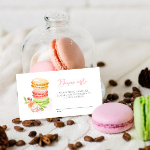 Waterverf Macaroons Baby shower Diaper Raffle Informatiekaartje