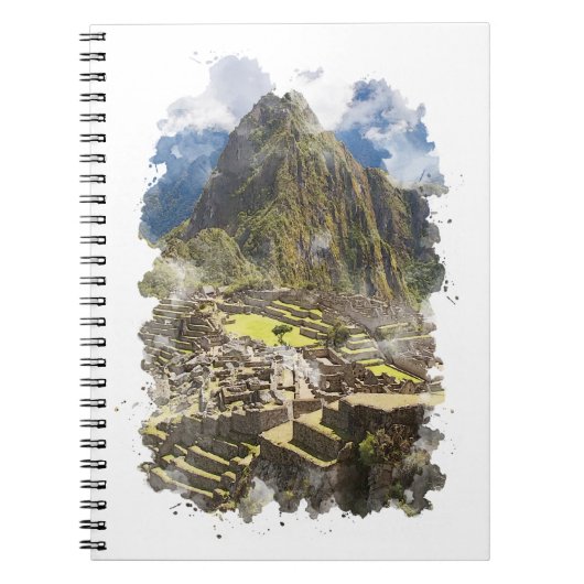 Waterverf Machu Picchu Peru Notitieboek (Voorkant)