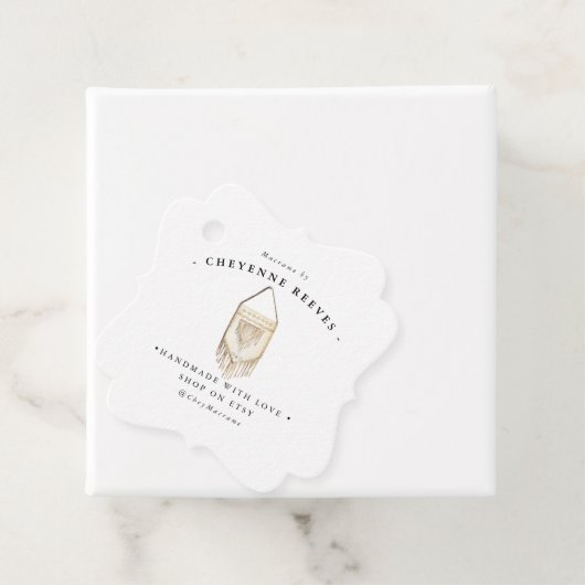 Waterverf Macrame Logo | Business Hang Label (In situ)