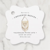 Waterverf Macrame Logo | Business Hang Label (Voorkant)