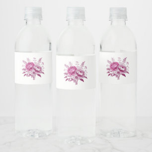 Waterverf Magenta Peony- Waterfles Etiket