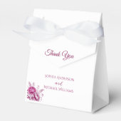 Waterverf Magenta Pioen-bruiloft Dank u Bedankdoosjes (Voorkant Zijde)