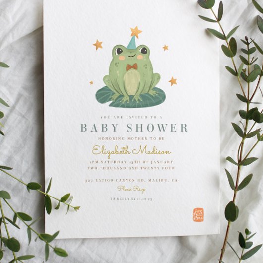 Waterverf Magic Frog Baby shower Invitation Kaart