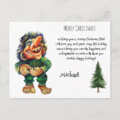 Waterverf Magical Funny Whimsical Troll Feestdagenkaart (Voorkant)