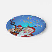 Waterverf Magical Santa Claus Smiling Rudolph Papieren Bordje (Gekanteld)