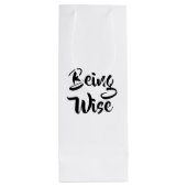 Waterverf Magische Owl met regenboogveren Wijn Cadeautas (Achterkant)