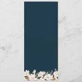 Waterverf magnolia bloemenbruiloft menu (Achterkant)