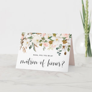 Waterverf Magnolia Cotton Garland Matron of Honor Kaart