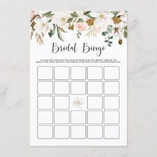 Waterverf Magnolia Cotton Vrijgezellenfeest Bingo Informatiekaartje