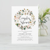 Waterverf Magnolia Cotton Wreatples Shower Kaart (Staand voorkant)