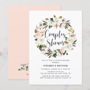 Waterverf Magnolia Cotton Wreatples Shower Kaart