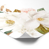 Waterverf magnolia floral bruiloft poster (Hoek)