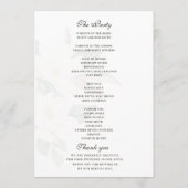 Waterverf magnolia floral bruiloft programma (Achterkant)