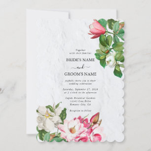 Waterverf Magnolia Flowers Wedding Kaart