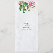 Waterverf Magnolia Flowers Wedding Menu (Achterkant)