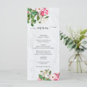 Waterverf Magnolia Flowers Wedding Menu (Staand voorkant)