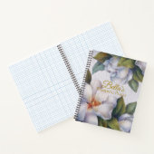 Waterverf Magnolia Gold Script Trouwplannen Notitieboek (Binnen)