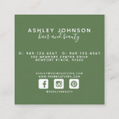 Waterverf Magnolia Script Typografie Blush Black Vierkante Visitekaartje (Achterkant)