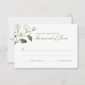Waterverf Magnolia Wedding Crest Response Kaart (Voorkant)