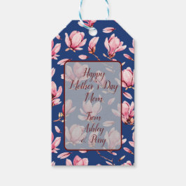 Waterverf Magnolias Cadeaulabel