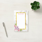 Waterverf Magnolias, Faux Marble Texture Wedding Post-it® Notes (Kantoor)