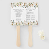 Waterverf Magnolias gepersonaliseerd bruiloft prog Handwaaier (Voorkant en achterkant)