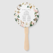 Waterverf Magnolias gepersonaliseerd bruiloft prog Handwaaier (Achterkant)