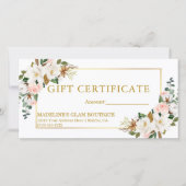 Waterverf Magnolias Rozen Green Gift Certificate (Voorkant)
