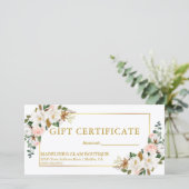 Waterverf Magnolias Rozen Green Gift Certificate (Staand voorkant)