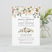 Waterverf Magnolias Rozen Sage Green Shower Kaart (Staand voorkant)