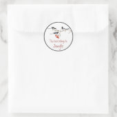 Waterverf Magpie Birds Natuur Library Book Bord Ronde Sticker (Tas)