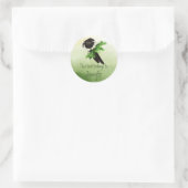 Waterverf Magpie Birds Natuur Library Book Bord Ronde Sticker (Tas)