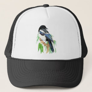 Waterverf Magpie Garden Bird Wildlife Natuur Art Trucker Pet
