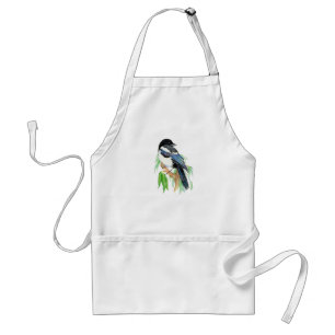 Waterverf Magpie Garden Birds Vogelliefhebbers Standaard Schort