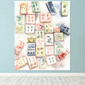 Waterverf Mahjong Art Print (Insitu (Houten vloer))