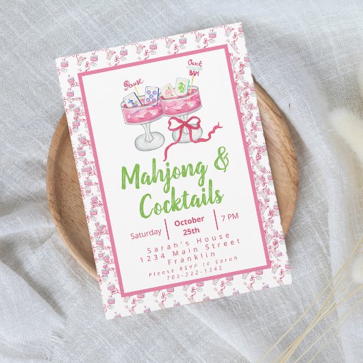 Waterverf Mahjong Grandmillennial Cocktail Party