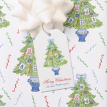 Waterverf Mahjong kerstboom