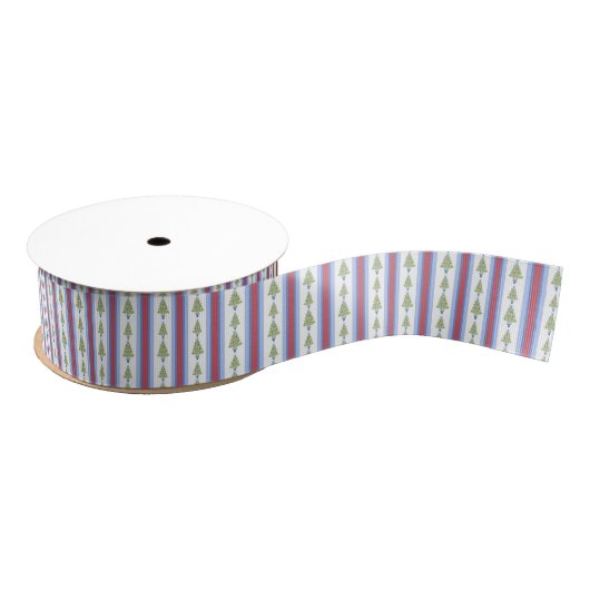 Waterverf Mahjong kerstboom Grosgrain Lint (Spoel)