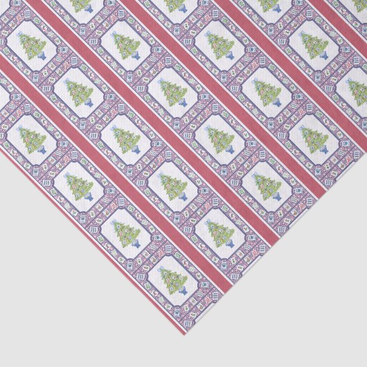 Waterverf Mahjong kerstboom Tissuepapier (Detail)