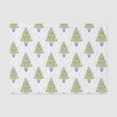 Waterverf Mahjong kerstboom Tissuepapier (Voorkant)