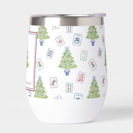 Waterverf Mahjong kerstboomfeest (Links)