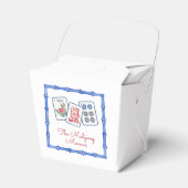 Waterverf Mahjong Tegels & Bogen behuizing Bedankdoosjes (Voorkant Zijde)