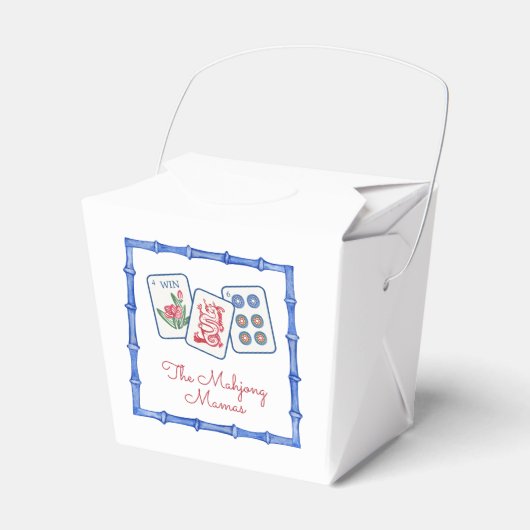 Waterverf Mahjong Tegels & Bogen behuizing Bedankdoosjes (Voorkant Zijde)