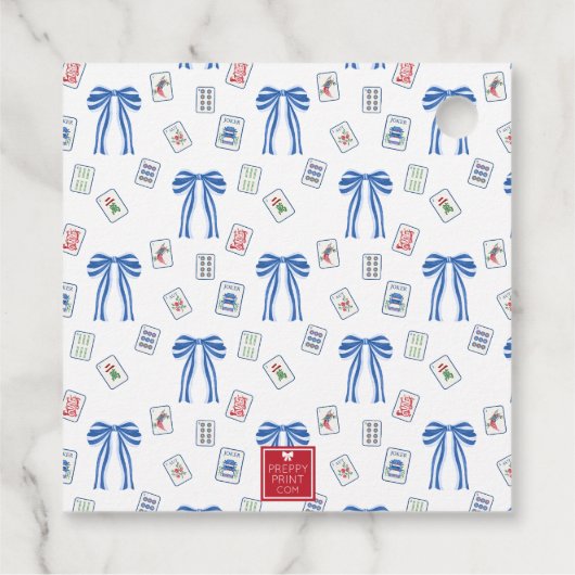 Waterverf Mahjong Tegels & Bogen behuizing Bedankjes Labels (Achterkant)