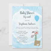 Waterverf Mailbox Boy Baby shower per post Kaart (Voorkant)