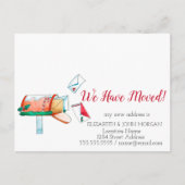 Waterverf mailbox kerstmis we hebben verplaatst aankondigingskaart (Voorkant)